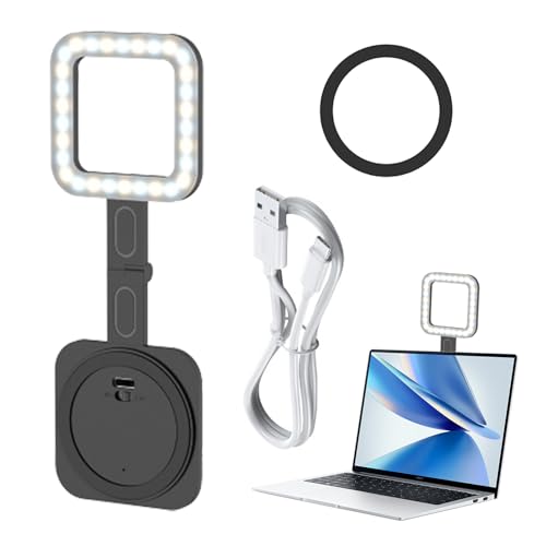 Lumière Selfie pour Téléphone, Lampe De Selfie Rechargeable avec Magnétique Et Dimmable, Rechargeable Dimmable Carrée Jusqu'à 9000K pour Photographie Mobile Vidéo Vlogs