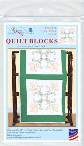 Image of Cross-Stitch Tulips 18 inch Quilt Blocks