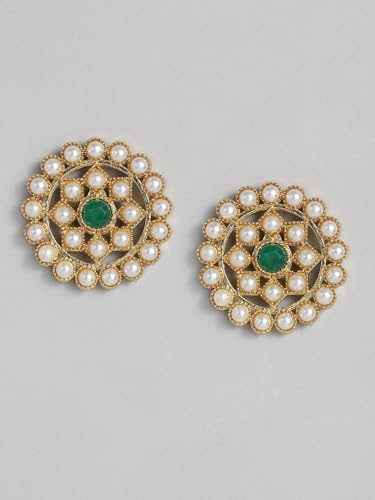 Juego de joyas verde antialérgico de latón y oro blanco DMZ-2079 4
