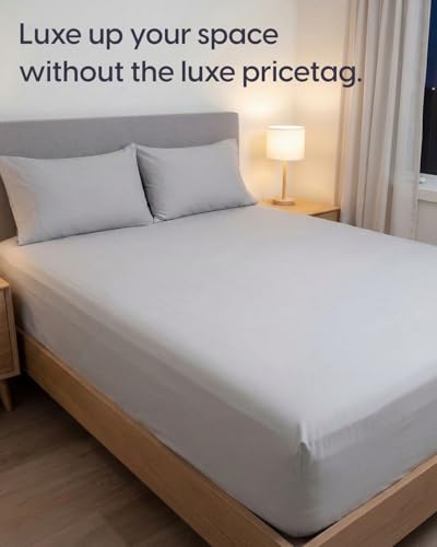 Image of Sleepy Town Twin XL Size Bed Sheets - 2 Piece - NO Flat Sheet Included - Twin XL Sheet Set - Soft, Comfy & Cooling - Easy Care - Wrinkle & Fade Free - Brushed Microfiber - Deep Pocket (Light Grey)