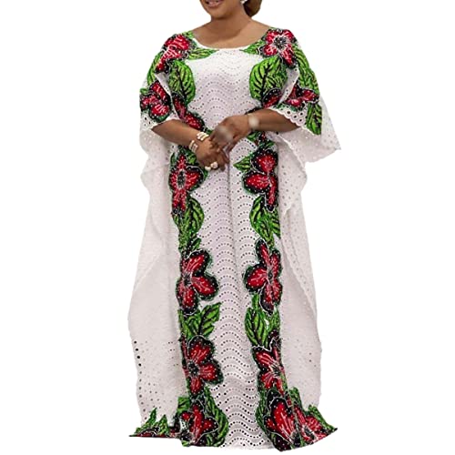Robe de soirée pour femme africaine Kelsiop blanche taille unique
