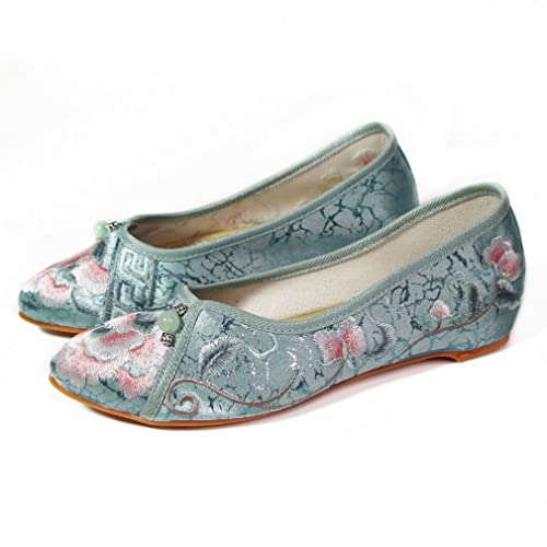 Women's Classic Ballet Flat Flats Shoes Pointed Toe Slip On Green #TOP1