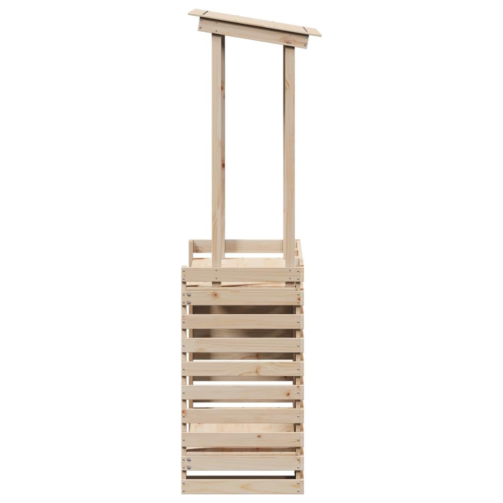 HUAKEHOM Gartenbar Gartentheke mit Dach Ablage Bartisch Stehtisch Tresentisch für Garten Theke Bar Tresen Gartenmöbel 112,5x57x195,5 cm Massivholz Kiefer