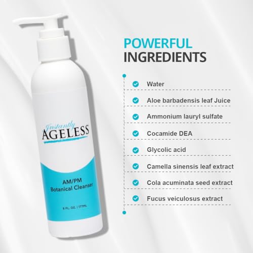 Instantly Ageless AM/PM Botanical Facial Cleanser - Beauty Product Skin Care, Face Cleanser For Women and Men - 6 Fl oz. (177ml) Pump Bottle - Image 4