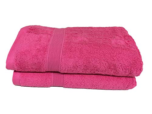 Alpes Blanc Lot de Serviettes de Bain 600 GR 100% Coton/Serviettes de Toilette et Linge de Bain/Ensemble Serviettes de Bain/Linge de Toilette Ultra Doux et Absorbant (Framboise/Fuschia, Lot_70_x_140)