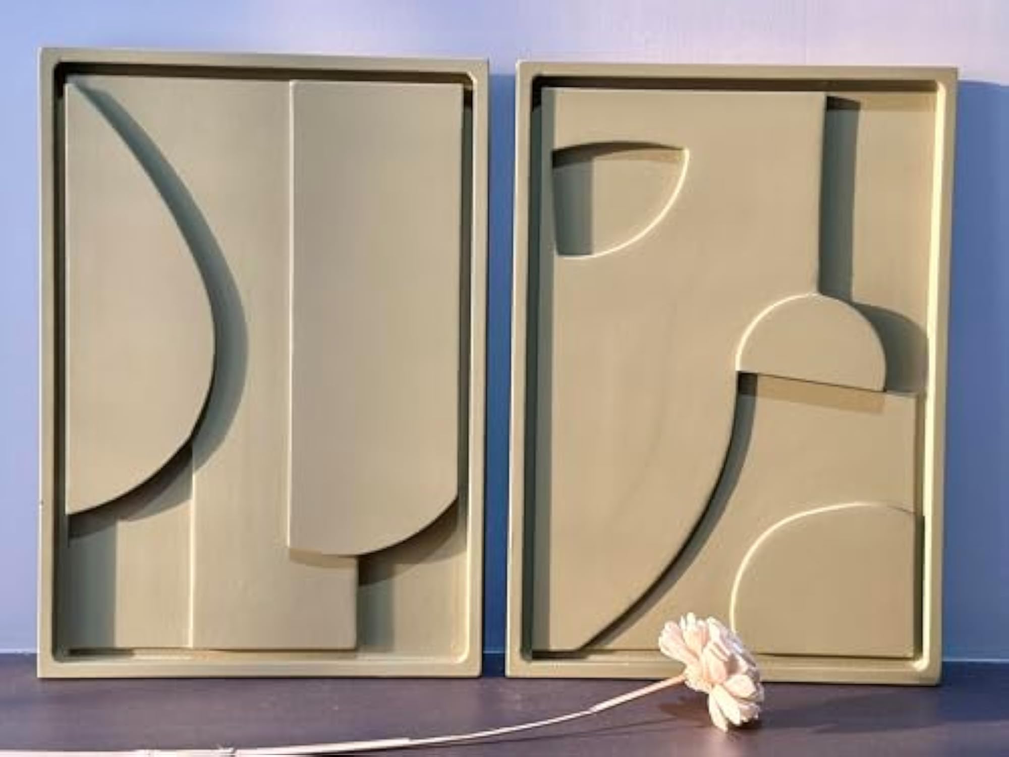 Basil Green Hues 3D Wall Art, Set of 2 Decorative Frames