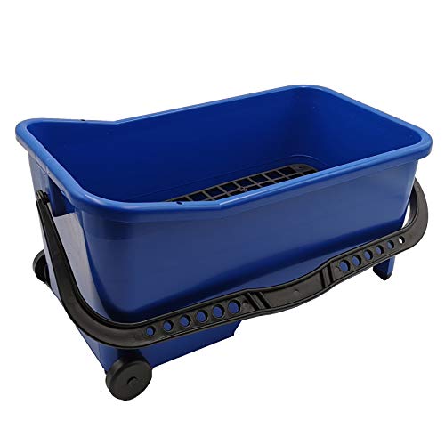 DEWEPRO® Seau de lavage 16 l avec 2 roues et tamis de fond