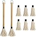 Yesland 2 Stück BBQ Grillpinsel (46,2cm) mit 6 Zusätzlichen Ersatzköpfen, Grillbürste, Grill Basting Mop mit Langem Holzgriff, Grillen Pinsel, Marinadenmop, Küchenpinsel zum BBQ, Räuchersteak