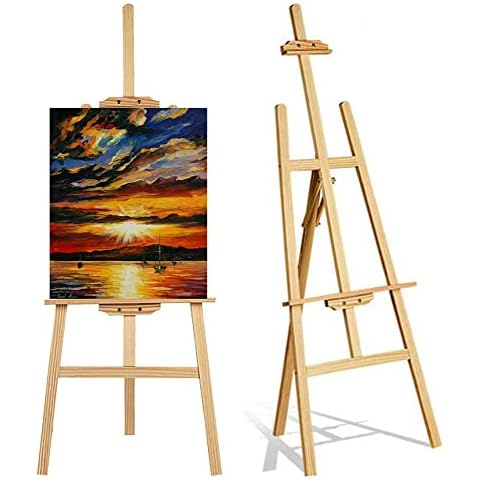 Easel Stand, Wooden Stand, Artist Easel, Drawing Easel Portable Easel for Painting Adults Kinds, Wedding, Display, Exhibition - Adjustable Canvas Height, Easy to Assemble, 1.5m/59inch Cover
