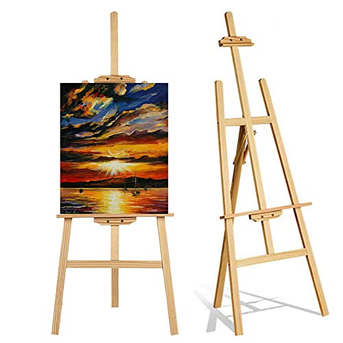 Staffelei, Holzständer, Künstlerstaffelei, Zeichenstaffelei, tragbare Staffelei für Malerei, Erwachsene, Hochzeit, Ausstellung, verstellbare Leinwandhöhe, einfach zu montieren, 1,5 m Staffelei, Holzständer, Künstlerstaffelei, Zeichenstaffelei, tragbare Staffelei für Malerei, Erwachsene, Hochzeit, Ausstellung, verstellbare Leinwandhöhe, einfach zu montieren, 1,5 m