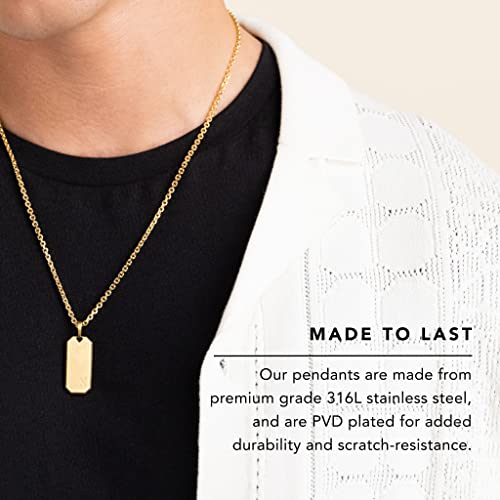 Jaxxon Beverly Pendant Necklace | 14K Gold Bonded Over 925 Sterling Silver Chain Necklace For Men - Gold, 24 Inch #TOP3