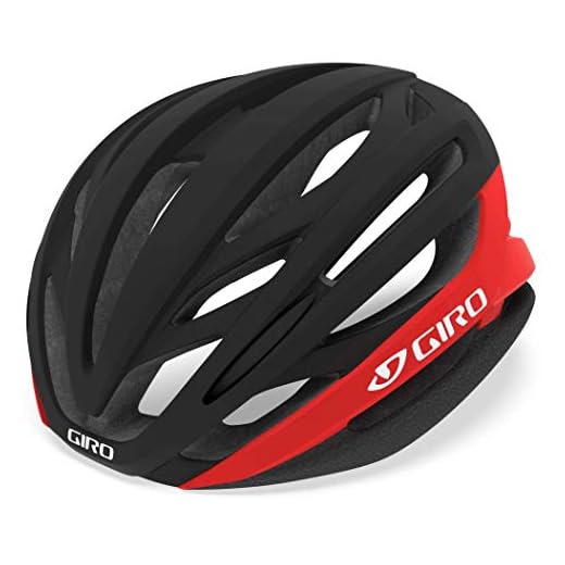 Giro Syntax MIPS Adult Road Cycling Helmet - Medium (55-59 cm), Matte Black/Bright Red (2020)