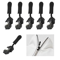 6 Stück Fix-Reißverschlusszieher, Universal-Reißverschluss, Reißverschluss Reparatur Set, 3 Größen, Geeignet für Jacken, Koffer und Rucksäcke, Schwarz