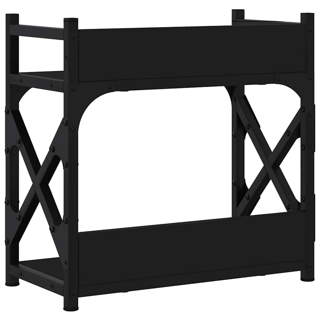 Supporto per stampante a 2 ripiani, nero, 40 x 20 x 40 cm, in legno con struttura in metallo, gambe regolabili e tappi in plastica, supporto da scrivania multifunzione per stampanti