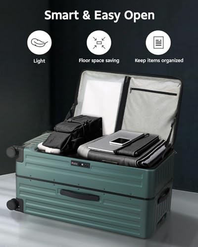 16 Inch Expandable Luggage and 29 Inch Aluminum Frame Luggage with Spinner Wheels, Luggage Sets 2 Pieces, ABS+PC Hard Shell Suitcase with Front Opening, TSA Lock(16/29)3