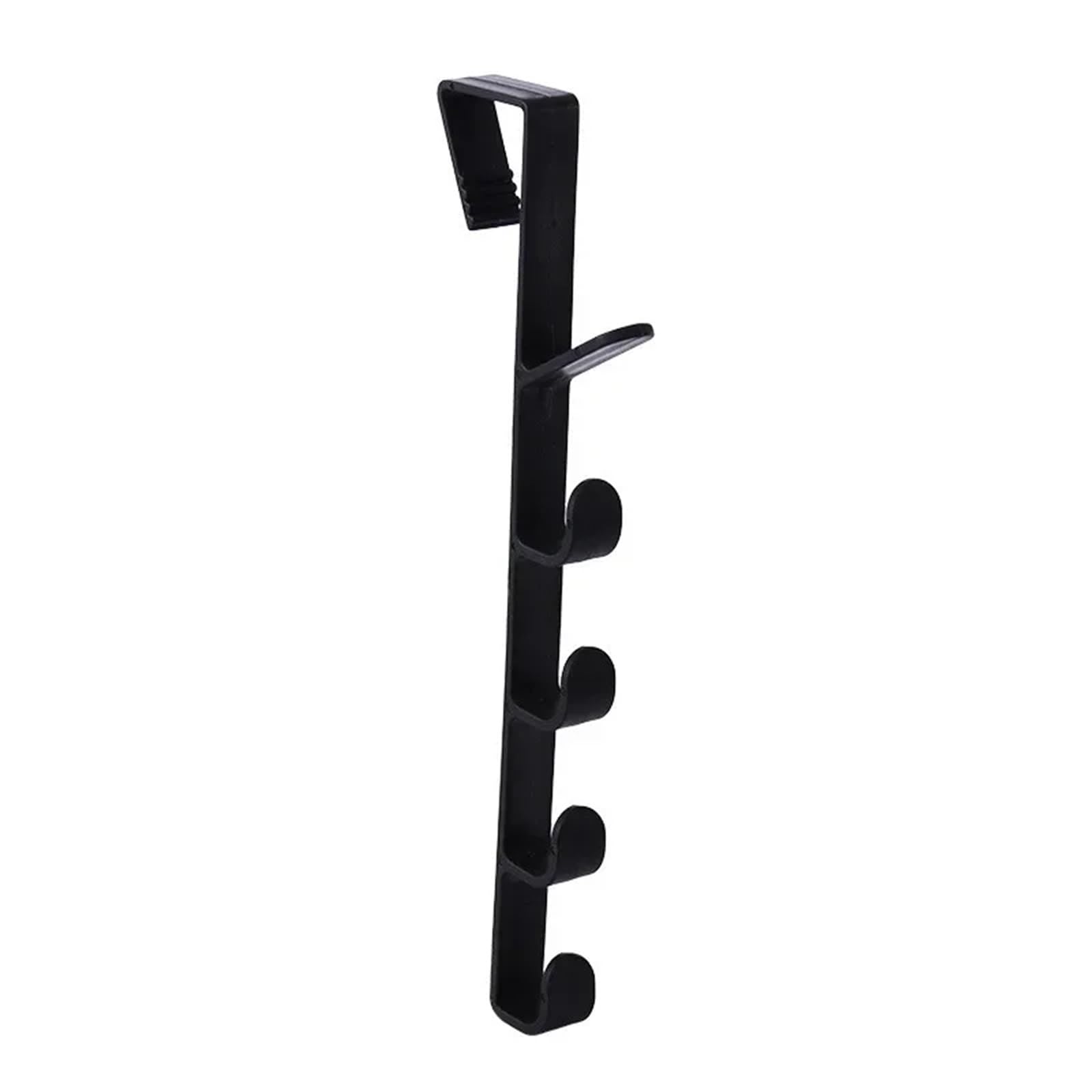 YILWPV 12pcs Bedroom Door Hanger Clothes Hanging Rack Over The Plastic Home Storage Organization Hooks(Black)