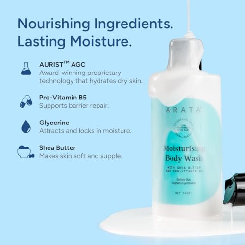 Image of Arata 1% Salicylic Acid Body Wash for Bacne, Bumpy & Strawberry Skin | Exfoliates, Cleanses & Smoothens | Moisturising Shea Butter & Glycerine | Paraben & Silicone-Free | For All Skin Types | 300ml