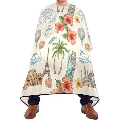 Capa de barbero impermeable para hombres con cierre ajustable miniatura 1