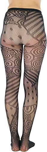 Image of ToBeInStyle Women's Elegant Floral Lace Inspired Spandex Net Full Length Tights