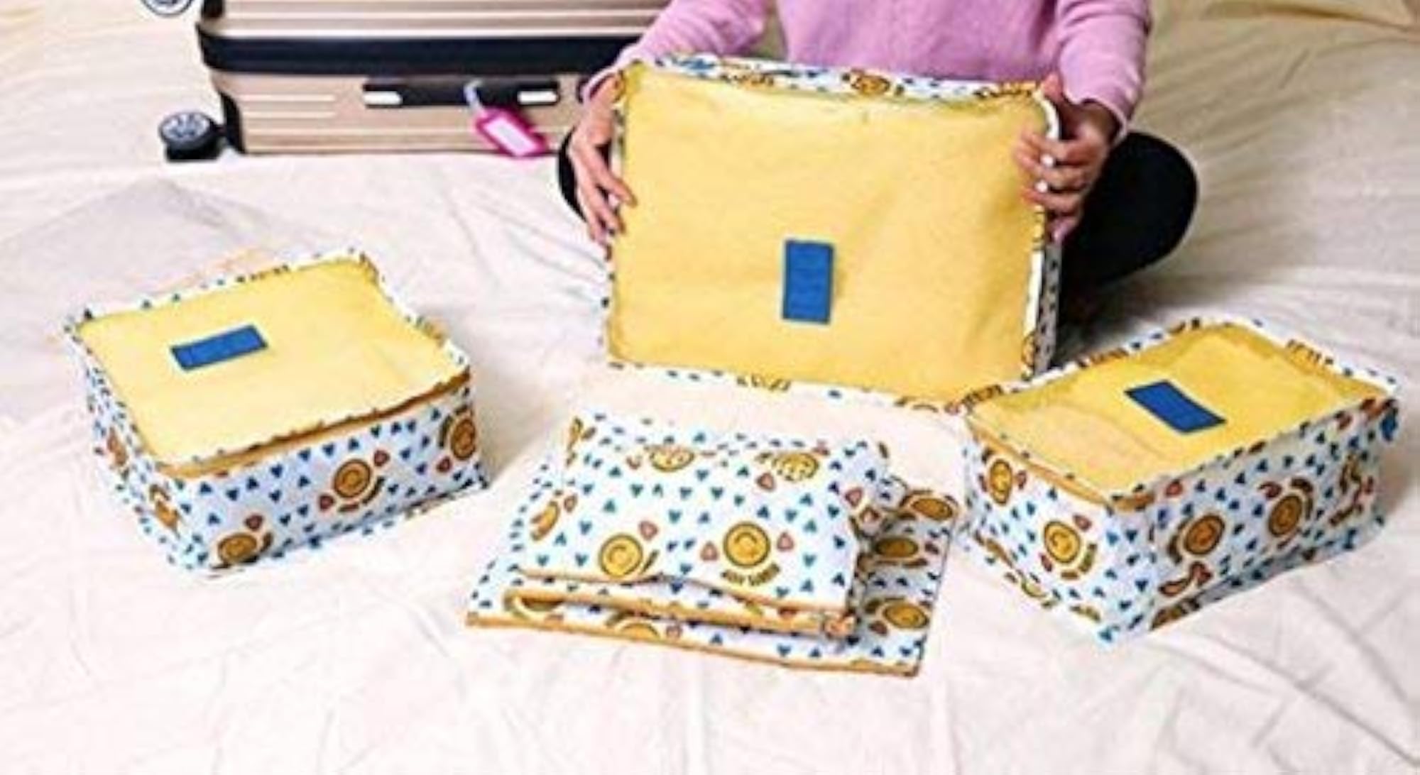 Polyester Travel Storage Bag (Yellow) - 6 Pieces