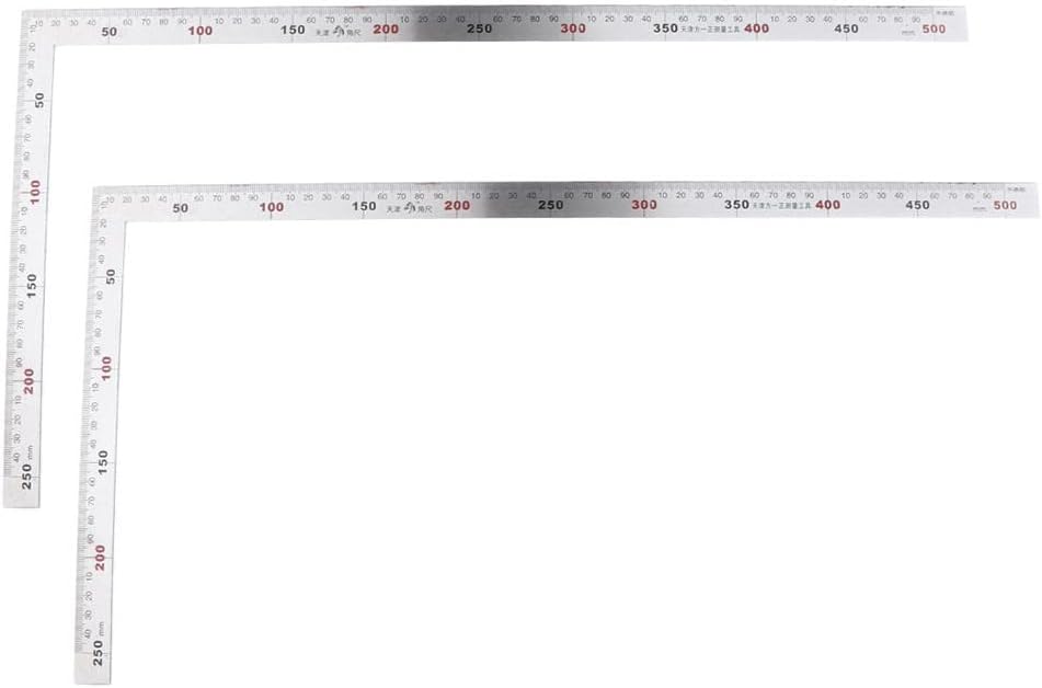 CALANDIS™ 2 Pieces L-Square Stainless Steel Measure Ruler Engineer Carpenter Woodwork | Measuring Tapes & Rulers | Measuring & Layout Tools | Tools