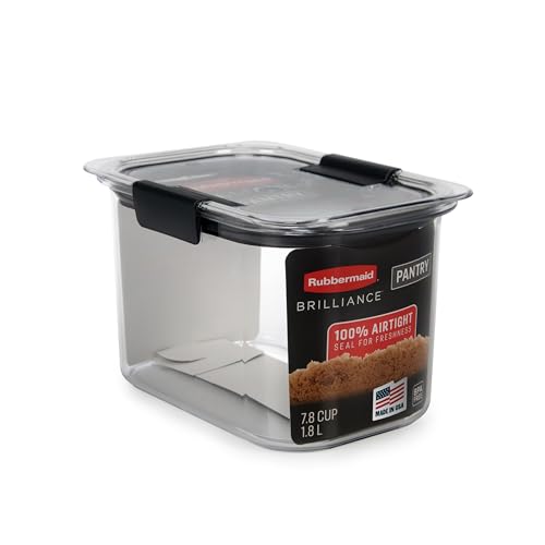 Comparison: Best Airtight Container For Brown Sugar 2 Rubbermaid Brilliance Pantry Airtight Food Storage Container, BPA-Free 7.8 Cup, Ideal for Brown Sugar - Efficient, Leak-Proof and Dishwasher-safe