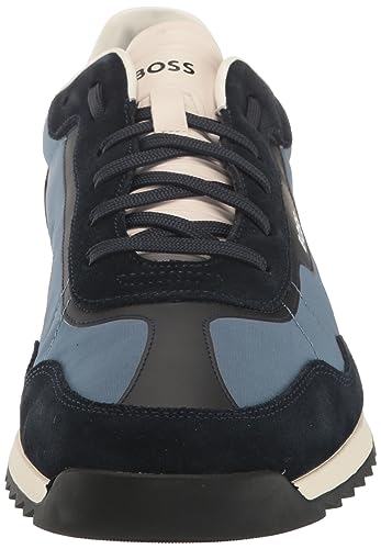 Image of BOSS Men's Zayn Low Profile Suede Leather Two Tone Sneaker