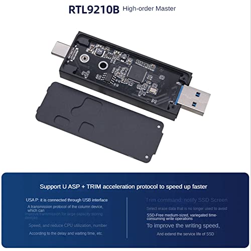 Carcasa externa para disco M.2 SSD USB 3.1 Type C negra miniatura 5
