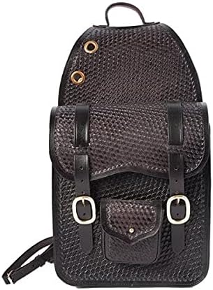 Horse Saddle Bag Cowhide Genuine Leather Western Equestrian Trail Tooling Carving Horse Saddle Bag Tooled Carved Pack Equipment Horse Saddle Bags Size: 10” L x 10” W x 3 ½” D inches, CRVD73