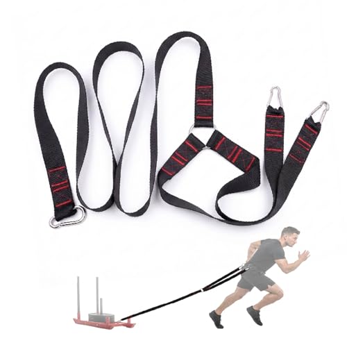 Lights Mountain Heavy-Duty Sled Pulling Strap Tire Dragging Pull Strap for Sled Training Strength & Conditioning Workouts Compatible with Harnesses & Belts (3.8cm Wide)
