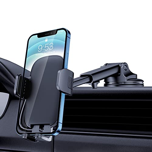 Car Phone Holder Mount [Military-Grade Suction & Stable Hook] Phone Mount For Car Windshield Dashboard Air Vent Universal Hands-Free Automobile Mounts Cell Phone Holder Fit For Iphone Smartphones #TOP7