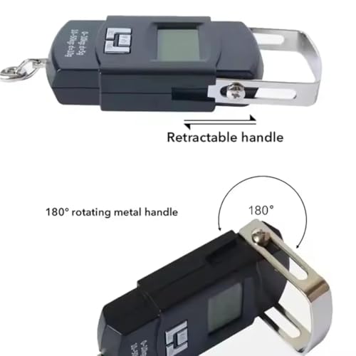 Image of TARDY Digital Hanging Luggage Weighing Scale with LCD Display and Stainless Steel Hook, Cylinder Scale, 50kg Capacity, Portable for Travel and Kitchen Use (Black)