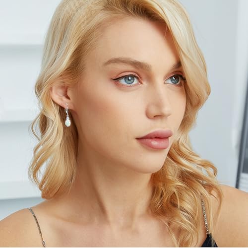 GEMSME White Gold Plated Teardrop Opal Dangle Earrings For Women3