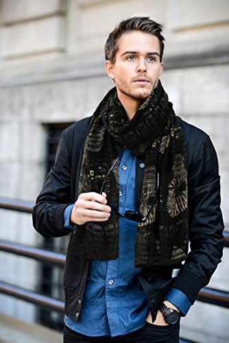 Gerinly Cool Skulls Black Scarfs For Women Punk Style Head Wrap Sugar Calavera Cotton Scarves Skeletons Accessory For Halloween #TOP3