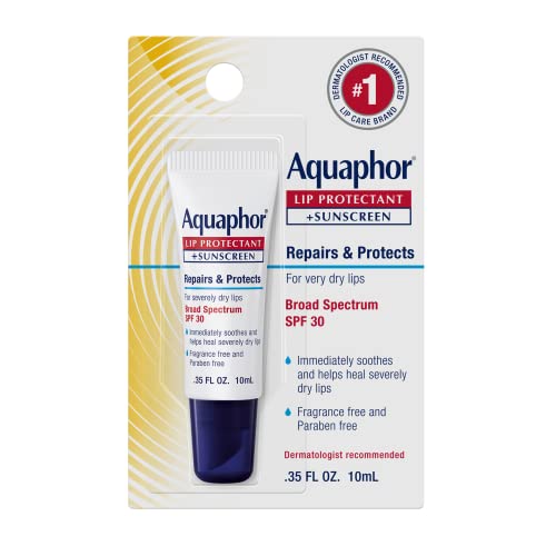 Aquaphor Lip Repair Lip Balm Set for Chapped Lips, Lip Repair Balm, 0.35 Oz Tube (Pack of 2) + Lip Repair Stick, 0.17 Oz (Pack of 2) + Lip Protectant Plus Sunscreen Lip Balm SPF 30, 0.35 Oz Tube