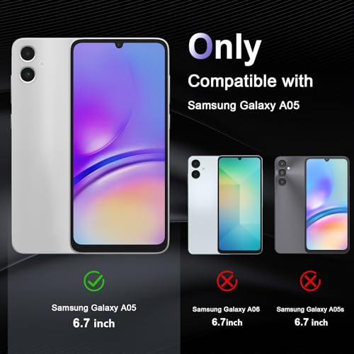 Image of Case for Samsung Galaxy A05, Military Grade Drop Protection Phone Case, Yellowing Resistant, Anti-Scratch Hard PC Back, Shockproof Hard Ultra-Thin Protective Cover, Clear