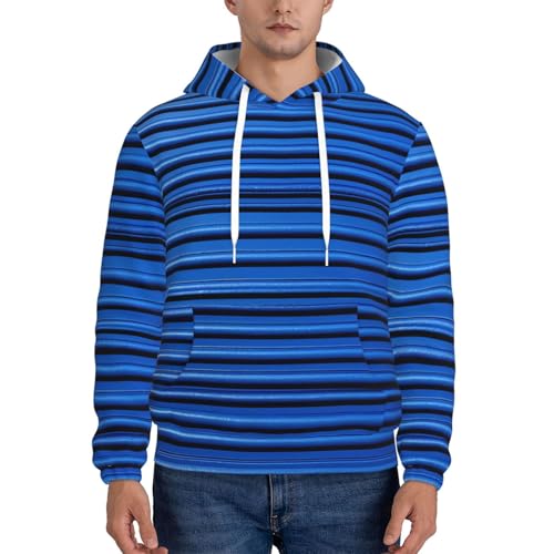 Men's Fleece Pullover Hoodie Long Sleeve Hooded Blue Corrugated Wall Art Sweatshirt Casual Shirts With Pockets2