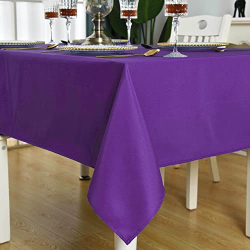 KAIPHO 2 Pack Purple Rectangle Tablecloth Waterproof Stain Resistant Wrinkle Free Table Cloth 210GSM Polyester Wipeable Table Cover for Party, Banquet - Rectangular/Oblong, 60 x 102 inch (2 Pcs) by KAIPHO - Used condition - Image 2