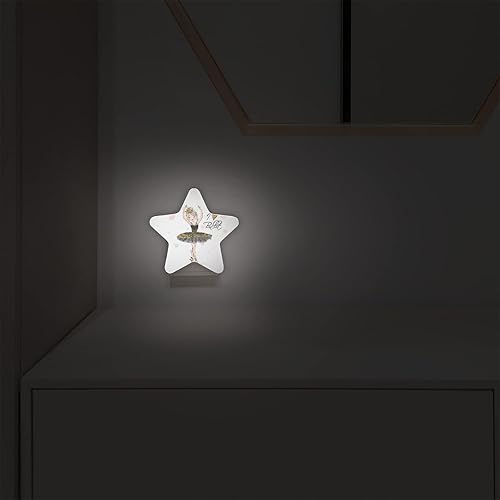 Miniatura 5 de Pardick Luz nocturna enchufable, lámpara de ballet para niña con sensor de atardecer a amanecer, luces nocturnas LED para niños, dormitorio, baño,