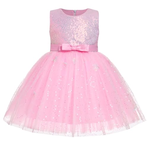 Image of Toddler Baby Flower Girls Sequins Bowknot High Low Tutu Dress Petal Lace Princess Pageant Wedding Birthday Party Formal Gown