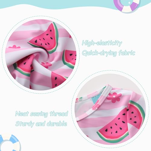 Image of Baby and Toddler Girls One Piece Rash Guard Swimsuits for Girls Long Sleeve Swim Shirts with Sun Protection
