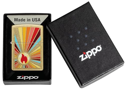 Encendedor Zippo Beaming Flame Brass Pocket miniatura 6