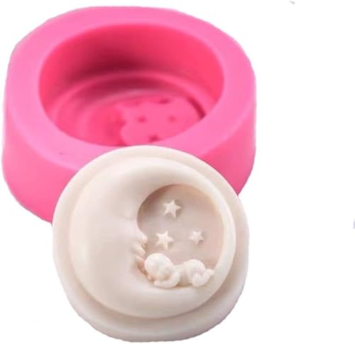 Molde de silicona para velas de bebé con luna durmiendo para niños cara de madre y sol para aromaterapia pegamento de gota de yeso hecho a mano