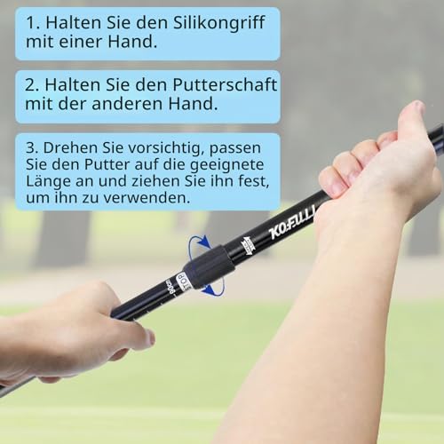 KOFULL 5 Pack Golf Putter Putter Golf für Männer und Frauen, verstellbare Länge, Golfschläger-Set für Junior und Erwachsene