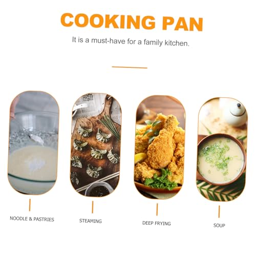 Wok de acero inoxidable con mango sencillo práctico miniatura 3