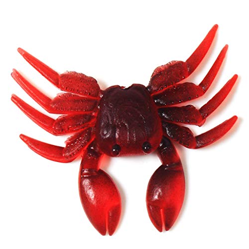 Fine Simulation Crab Fishing Bait, Artificial Crab Lure Bait 3D Simulation Soft Fish Bait Fishing Lures for Bass Trout Fishing Tackle Accessories (Red)