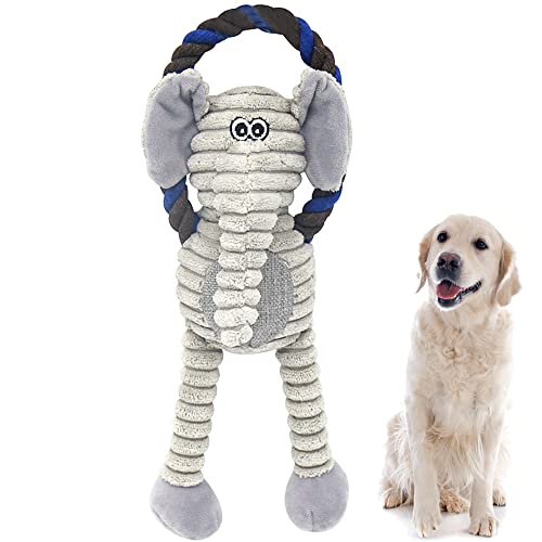 Soft Dog Toys for Small Medium Dogs Squeaky Dog Toys Plush Puppy Toy (Elephant)