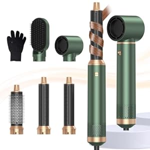 Hair Styler Set, Hairstyler 5 in 1, föhn 5 in 1 Haarstyler Mit Rundbürstenföhn Haarstyler Warmluftbürste Föhn Lockenstab Luft Thermal Brush Für Glätten, Trocknen, Volumen, Locken