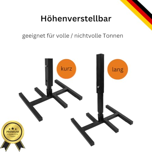 Müllpresse für Zuhause 60–240L | Höhenverstellbare Mülltonnenpresse & Abfallpresse für Restmüll, Papiertonne & Kartonagen | Stabile Müllverdichter-Presse mit verstellbarem Griff – Bin Trash Compactor