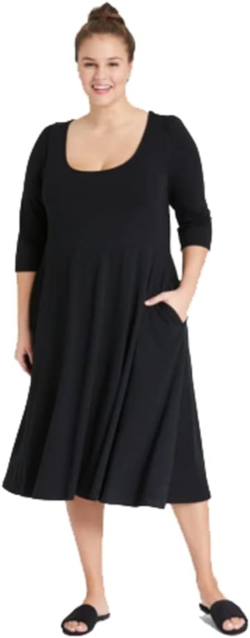 Ava & Viv Womens Plus Size 34 Sleeve Babydoll Dress Jamaica | Ubuy
